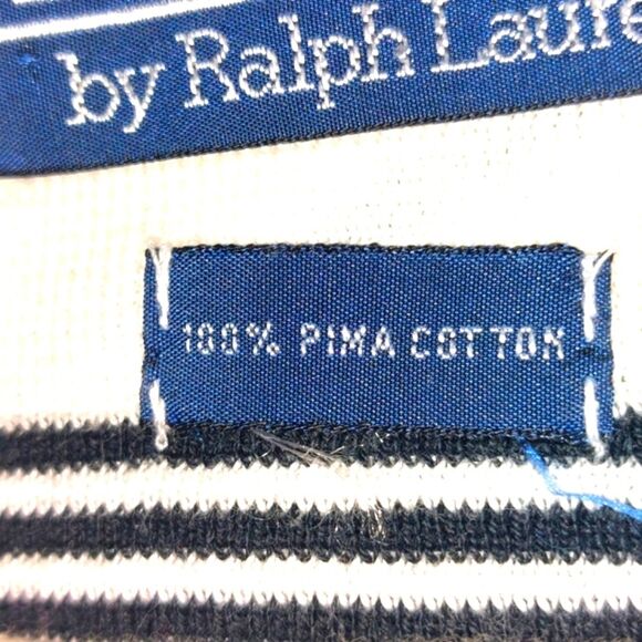 Polo by Ralph Lauren Women's Pima Cotton Crewneck Striped Sweater White M EUC - Picture 10 of 13